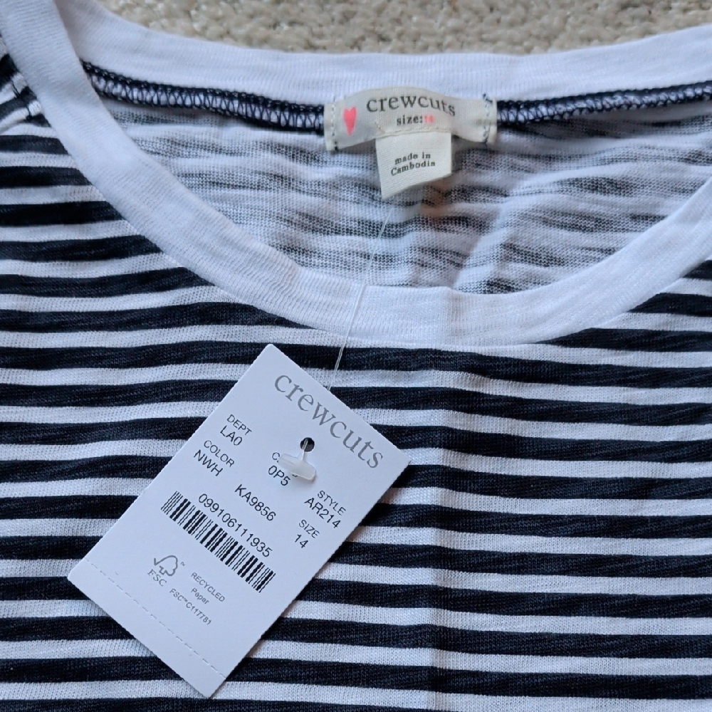 Crewcuts Blue and White Striped Tee - Picture 3 of 5